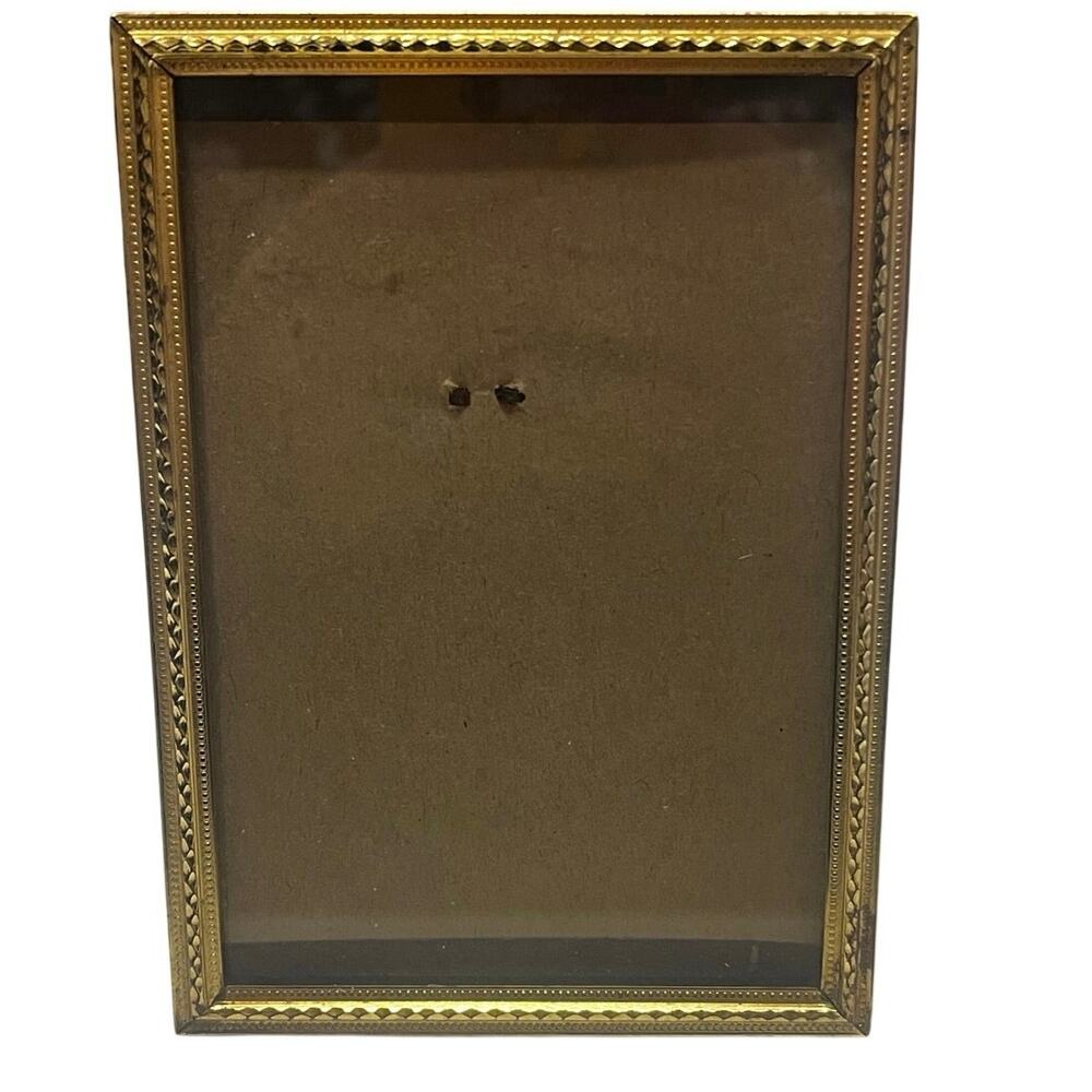 Vintage Gold/Brass 5.5” Picture Frame Tabletop Home Decor Antique Style